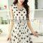 201 Ladies Long summer Chiffon Sexy Dress Fashion Chiffon Black White Dot Korean Summer Dress