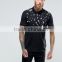 High Quality Custom Printed Design Short Sleeve Button Placket Black Tie Dyed Men's 100% Polyester Slim Fit Casual Polo Shirt