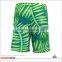 2017 new arrival swim&beach wear leaf print custom mens surfing shorts