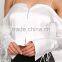 MGOO Manufacturer Custom Soft Satin Blouses Young Girl Sexy Crop Tops Off White Cold Shoulder Shirts