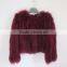 Myfur China Wholesale Lady Winter Fur Jacket Real Raccoon Fur Knitted Jackets