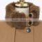 Women's Fashion Faux Fur Lapel Double-breasted Thick Wool Trench Coat Jacket