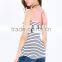 Hot Selling Sleeveless Strips Kinited Pocket Front Clip Back Lady Blouse