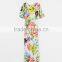 Backless half sleeve floral print maxi dress cheap evening dress