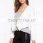 Latest Contrast Front Lapels Pointed Hem Blazer Sexy Women Blazer 2015