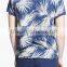 100% Cotton Men's Leaf Printed Short Sleeves Casual T Shirt