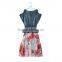 New fashion children dress 2 layer flounced strapless decoration flowers latest design kids fancy dress costumes