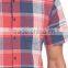 Men's Skinny Short Sleeve check Buttoned Shirt