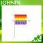 Colourful OEM size 100% polyester rainbow hand flag