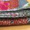 Tropical Floral Printed Indian Attractive Queen Kantha Quilt,Bedspread,Throw Lot REVERSIBLE Throw Cotton Handmade Bedding
