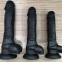 G-spot Ejaculating Dildo, Realistic Squiring Male Erection Penis with Strong Suction Cup, Large Black Thick Cock Anal Strap on Dildo Easy Insertable Sex Toy for Lesbian and Couple