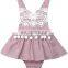 RTS Gauzy Muslin  Baby Girl Lace Romper Backless Playsuit  Cotton Romper