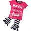 Cute eyes printing top casual short children wear clothing set