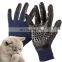Black Blue Rubber Dog Deshedding Bathing Massage Cat Brush Pet Hair Remover Glove