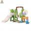 Preschool indoor kids plastic pool slide with swing set