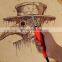 wood pyrography kit Craft Tool for Wood and Leather Burning soldering iron pen with 6 kits