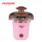 Antronic ATC-CF01 Mini Chocolate Fountain Machine Chocolate Melting Pot Supplier with Battery 2-3persons Household White/red 220