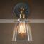 Vintage Pendant Light Glass lamp shade with copper bulb holder
