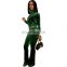 Wholesale solid color tops and pants 2 piece set with zipper fall winter women's tracksuit outwear clothes for women