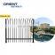 Factory supply powder coated Outdoor black spear top 3 rails aluminum fence for garden /house/hotel/villa