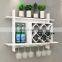 White wall mounted wooden display wine rack for home decoration