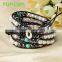 Topearl Jewelry Mixed White Pearls with Hematite and Turquoise Charm Bracelet 5 Wrap Bracelet CLL66