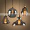 Vintage Smoke Gray Glass Pendant Lights Modern LED Hanging Lamps for Living Room Bedroom Restaurant Chandelier