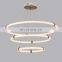 Modern Industrial Living Room 3/1 Circle Rings Acrylic Shining Pendant Lamp Chrome Hanging LED Lamp