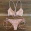 Pink Strappy Cheeky Brazilian Bikini