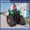 Rubber tracked chassis tractor modified for deep plowing operation with high power