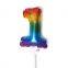 5 Inch Mini Automatic Self Inflatable Balloon Children Kids Birthday Party Decoration Number Shape Foil Balloon for Celemony