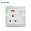 wall switch manufacture BS standard glass panel 2 gang 13A electrical socket