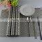 High quality 45*30cm PVC silver woven mesh placemat 8*8 gold color placemat table mat runner dining mat