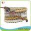 Fashion Pink Stone Mix Stainless Steel Bead Wrap Leather Bracelet