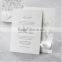 Personalized white laser cut wedding invitations with white ribbons