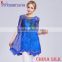 OEM ODM Wholesale blue color beautiful design hafe sleeve flower printing fancy China Silk dress