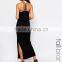 China Supplier Summer Cross Back Women Maxi Dress With Side Split