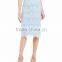 Allover Lace Scalloped Fashion Pencil Lace Blouse and Skirt