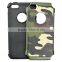 Heavy duty hybrid soft black silicone cover hard Camo for S6 edge