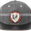 applique snapback cap with flat leather brim red under brim wholesale