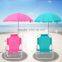 Metal folding beach chair with sunshelter