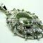 Green Amethyst Oval Oxidised Facet Pendant, 925 Solid Sterling Silver Pendants, Designer Bezel Casting Pendant