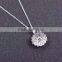 Yellow stone flower charms necklace