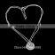 2 Piece Cute Couple Necklace Women Men Crystal Silver Deer Pendant Jewelry