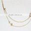 Newest Goldtone Letters w/ Sparkle Diamond Pendant Necklace Double Layered Triple Necklace 2016 Fashion Style Wholesale