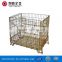 customized heavy duty stackable steel mesh box with cover lids