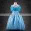 2015 high quality Cinderella cosplay baby dress wholesale short sleeve long style princess dresses for girls 5 to 10 years