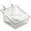 Chrome Finish Bevel Basket Hanging Meshwall or Slatwall