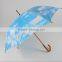 Sky Blue and White Cloud Umbrella Wooden Umbrella Blue Sky