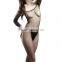 Off Shoulder Three-quarter Sleeves Footless Industrial Net sexy girl bodystocking